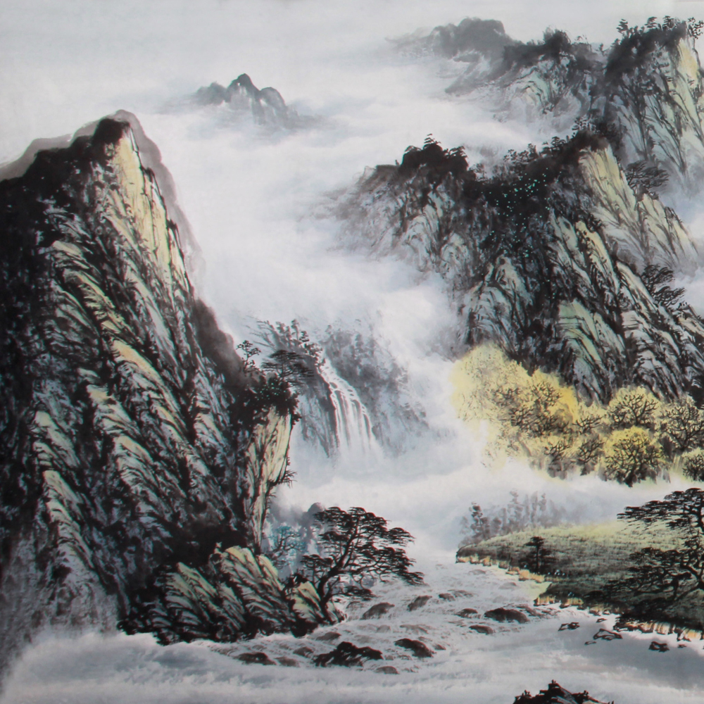 曾刚《精品山水系列小八尺 青山浮翠碧玉流香》省美协