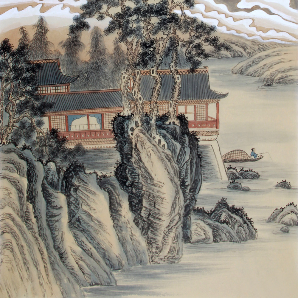 沈兆祥《精品山水 松风别院图》