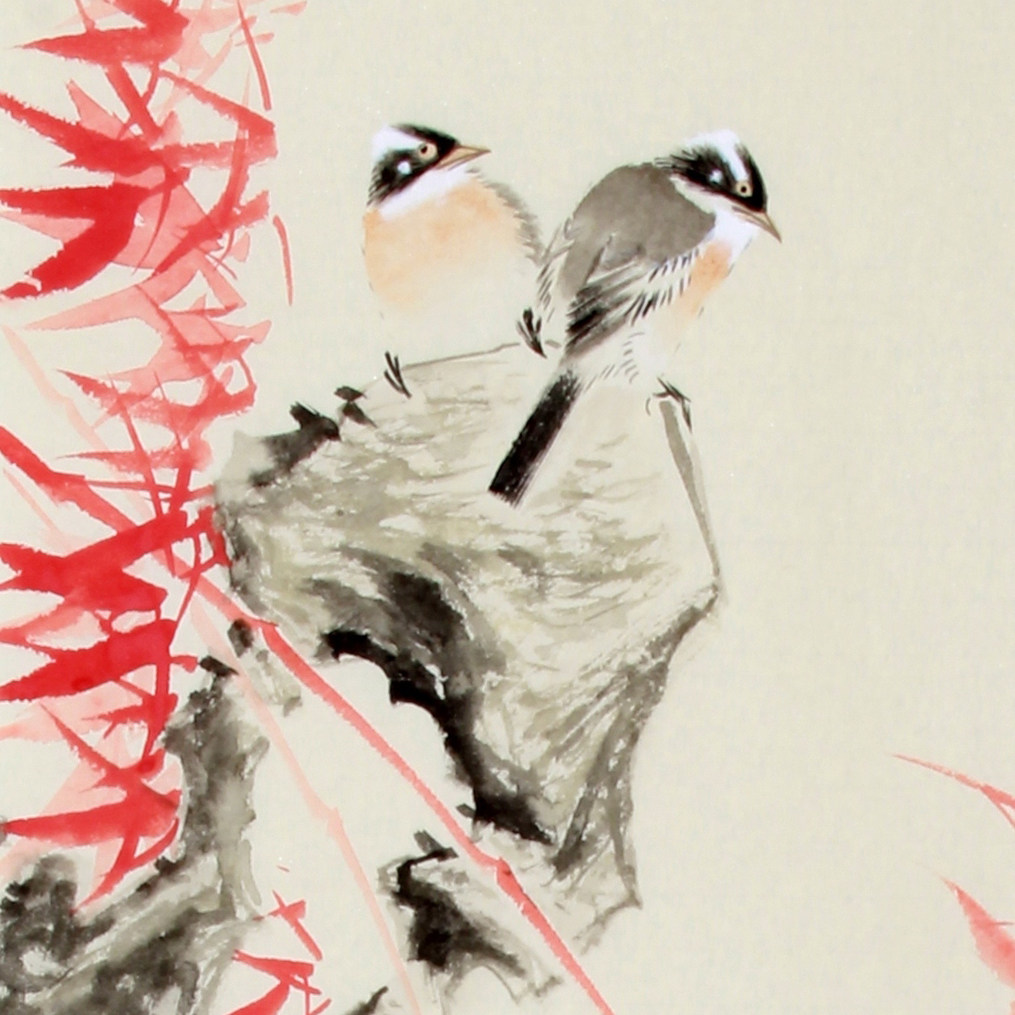 双十二许墨《精品花鸟竹子四条屏》河南名家