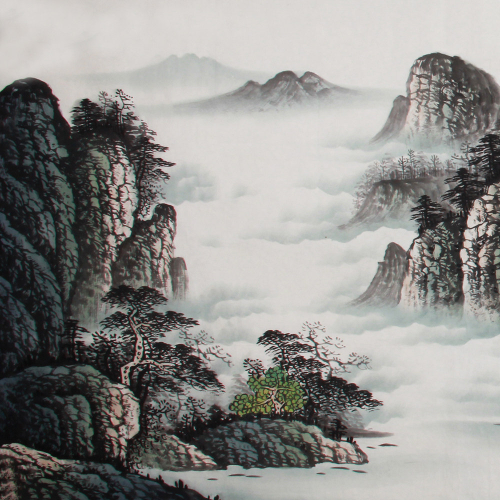 王岩《精品山水系列小六尺 青山不老 绿水长流》省美协会员