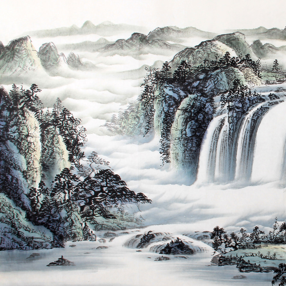 王岩《精品山水系列六尺溪山松风》省美协会员