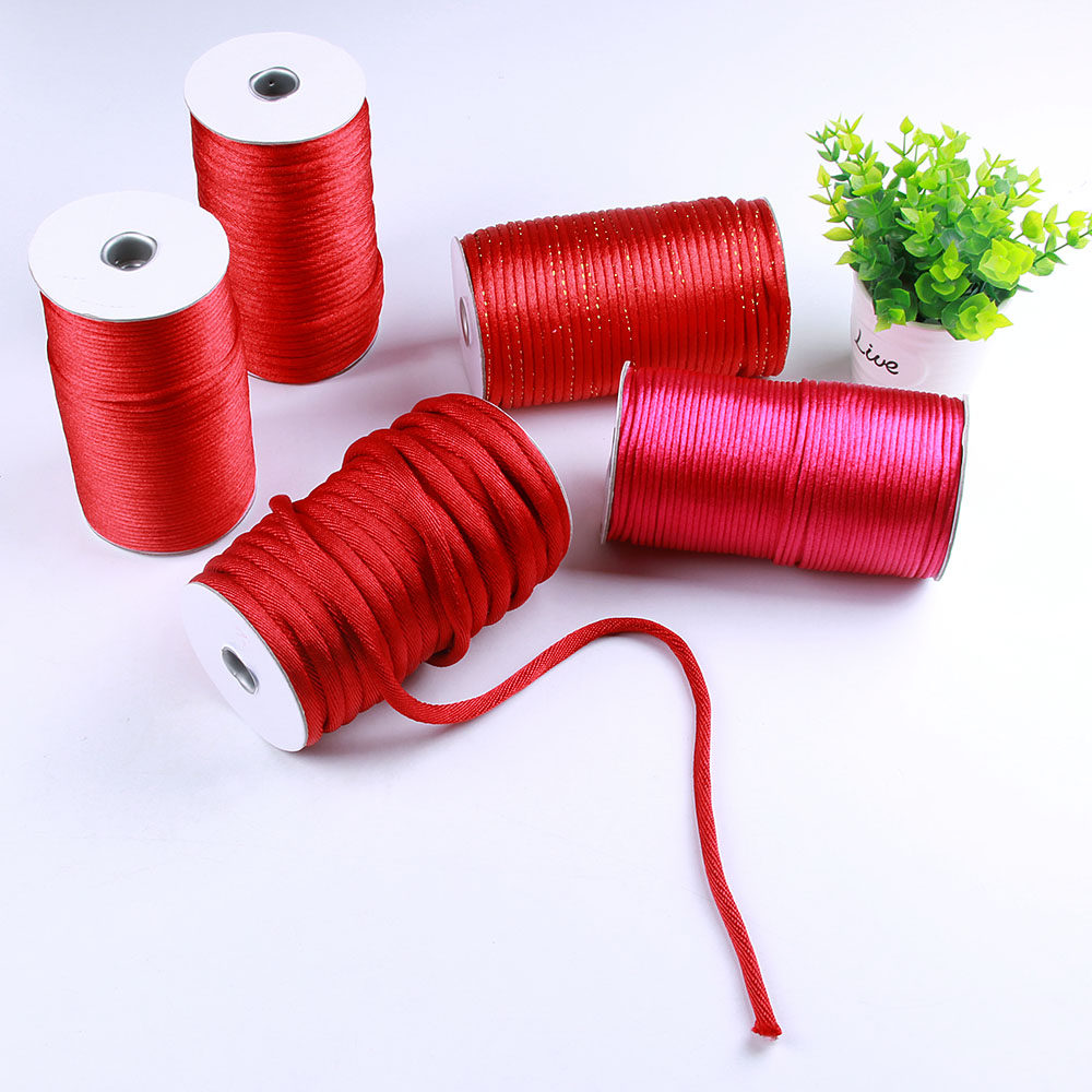 特价粗红绳子手工编织线_4号中国结绳子手工编织线粗红色流苏大号挂绳