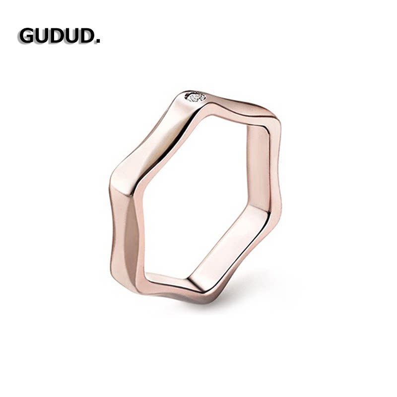 官方正品老婆俊哲同款情侣戒指男女925银六角形螺母刻字生日礼物