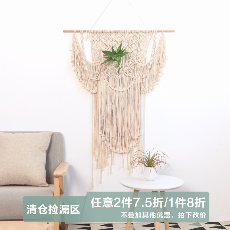 阿楹 民族风手工编织棉绳壁毯北欧壁挂客厅装饰画编织墙面ins挂毯在类目 居家布艺, 挂毯/壁毯中 - 来自Buy2taobao.com提供专业的淘宝代购服务