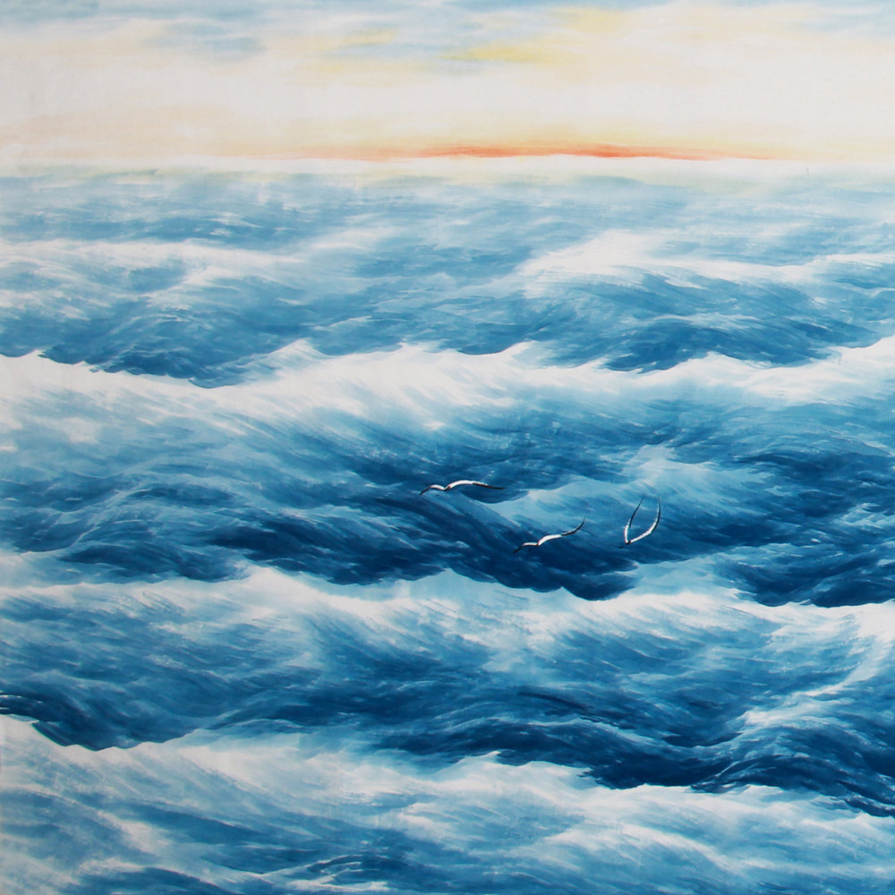 周天《精品山水系列小六尺 观沧海》 中国美术家协会会员