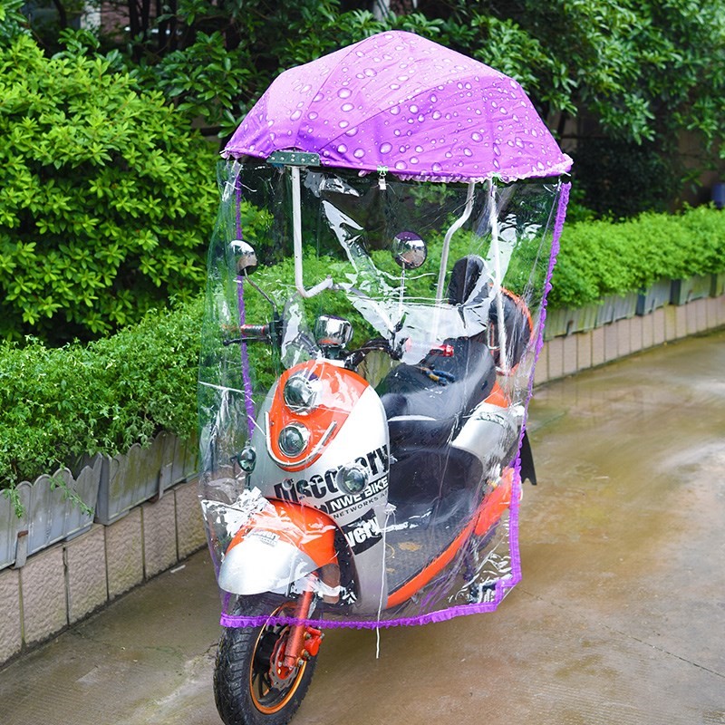 防雨西瓜超大电瓶全封闭薄款电动防护帘子摩托车挡风罩遮阳棚替换
