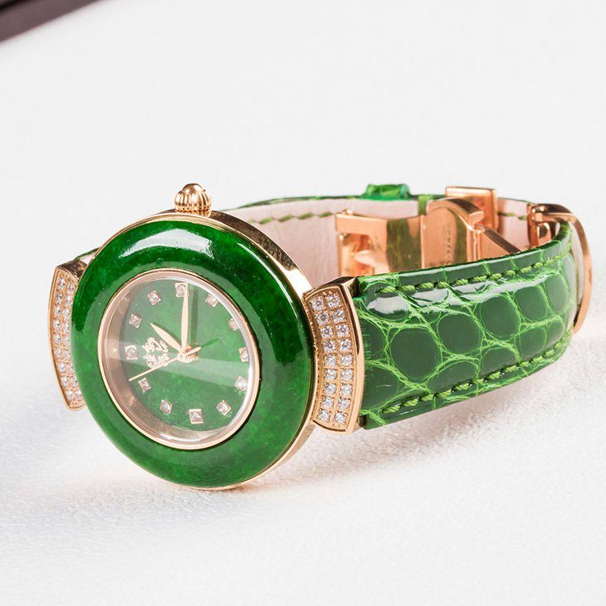 珍藏级天然缅甸a货高档翡翠手表56.41g