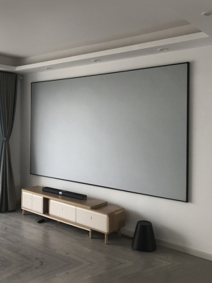 家用100寸投影仪投影4k画框黑晶幕布壁挂硬屏幕布