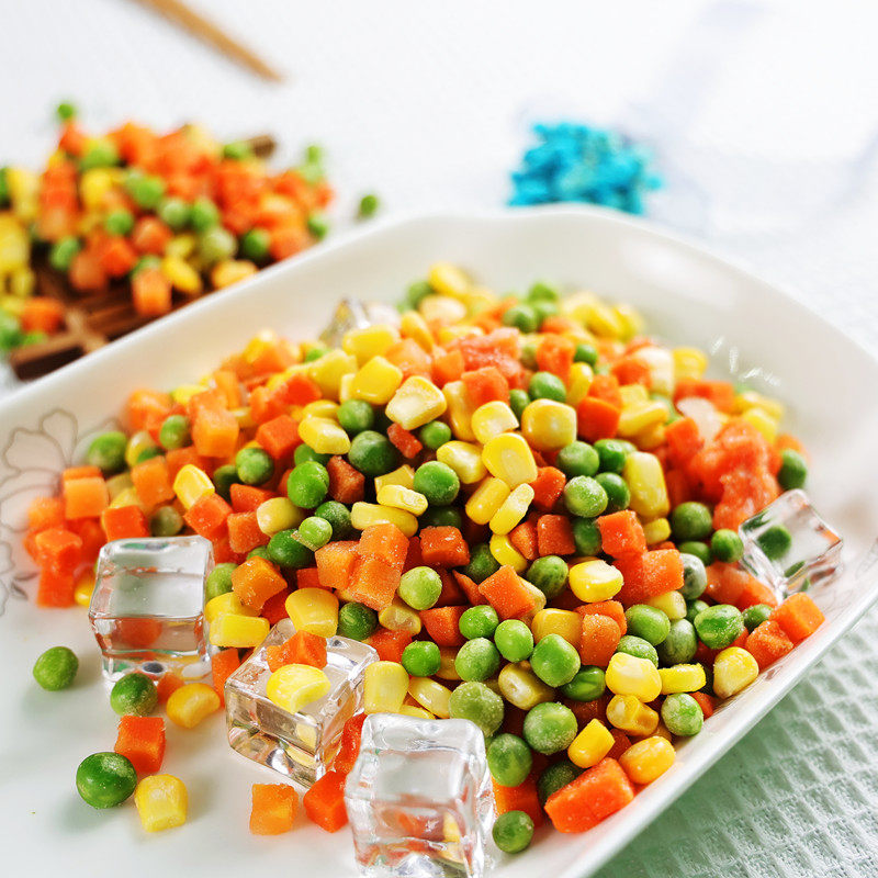 速冻什锦美式杂菜三色冷冻青豆胡萝卜玉米粒炒饭轻食混合沙拉蔬菜