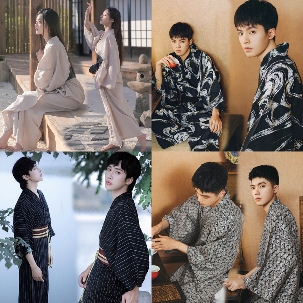 和服男款改良和风正装传统日式日本男士拍照浴袍浴衣修身连体衣