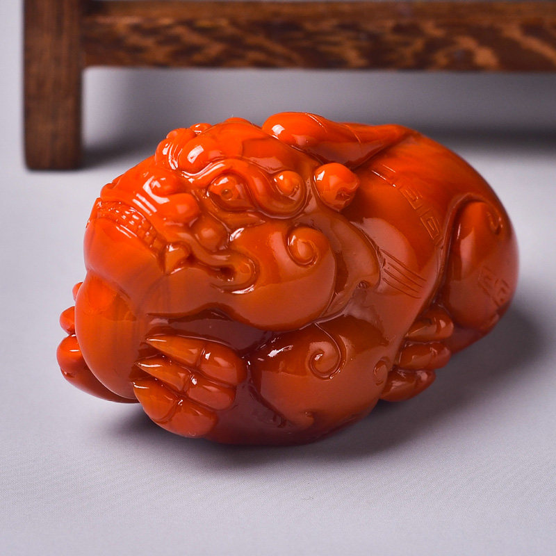 63.48g 天然南红玛瑙貔貅把件