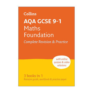 英文原版 Collins AQA GCSE 9-1 Maths Foundation Complete Revision and Practice 柯林斯英国初中基础数学复习指南与练习