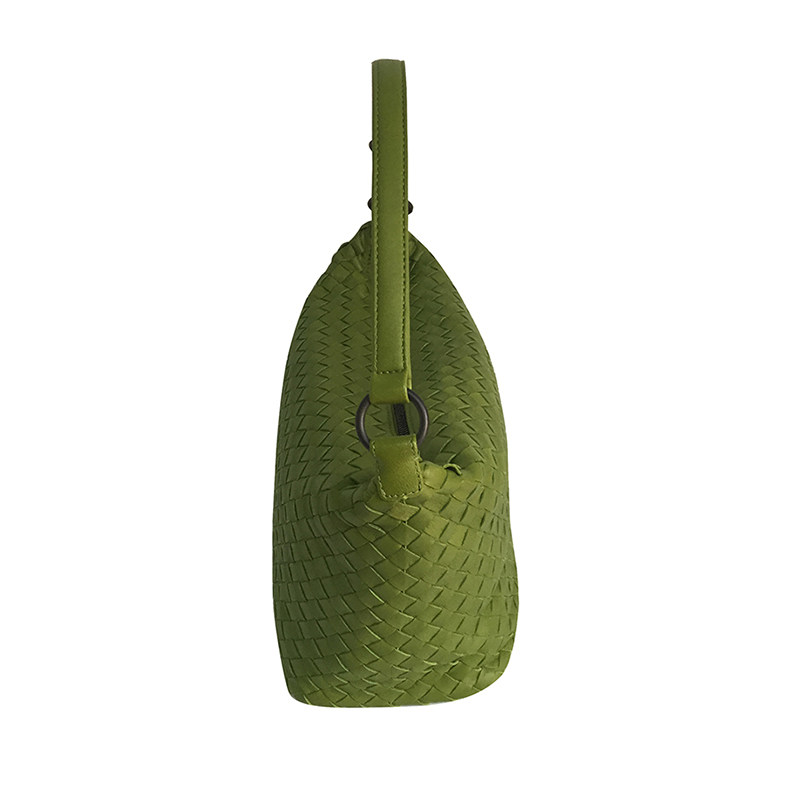 【9.5新】bv 葆蝶家 绿色编织手提单肩包