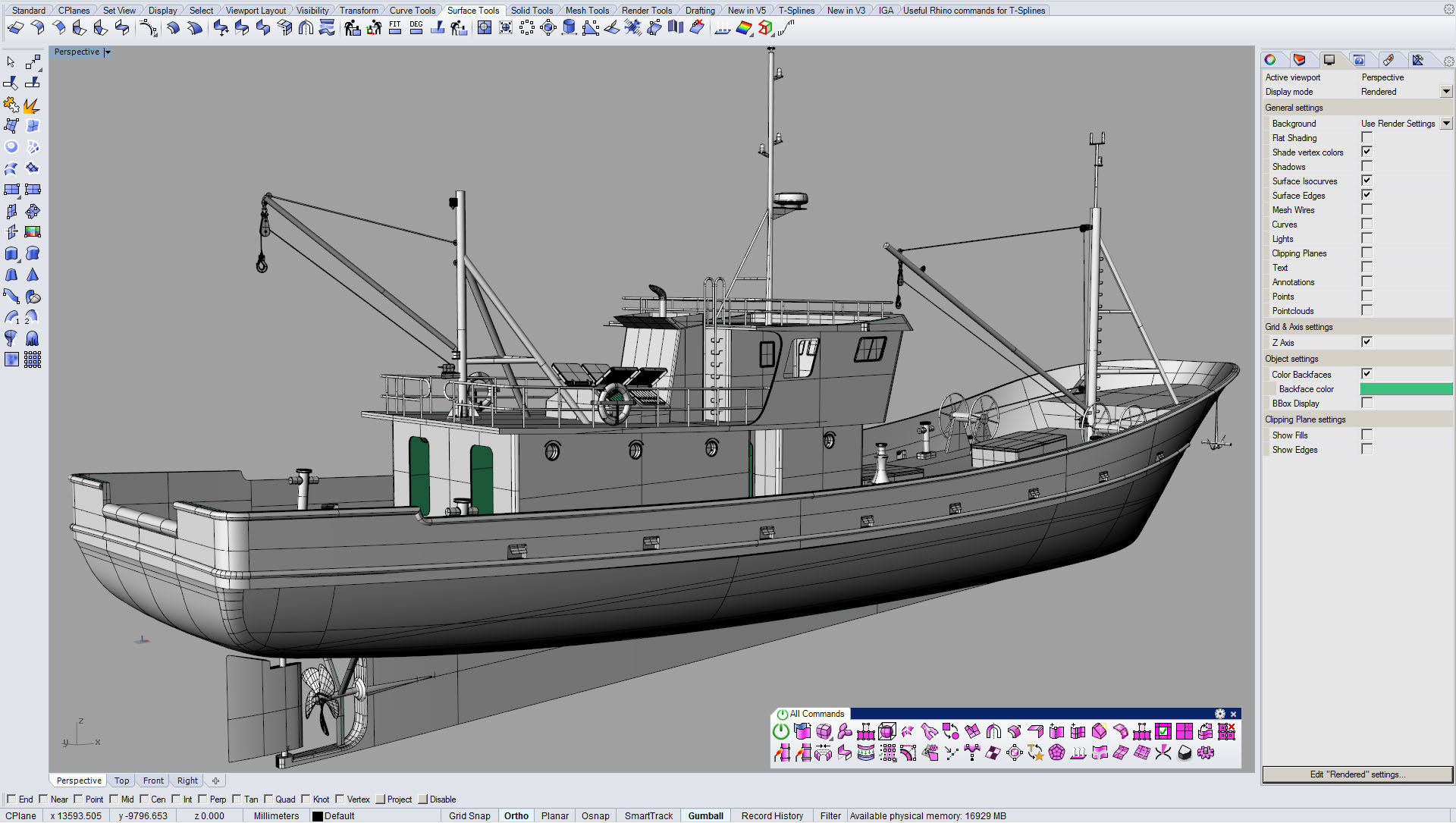 34米渔船3d图纸rhino犀牛设计船舶三维建模设计素材