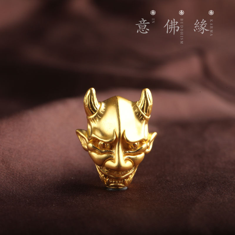意佛缘 藏式24k纯金般若鬼王三通佛头佛塔 999足金3d硬金配饰_不打折