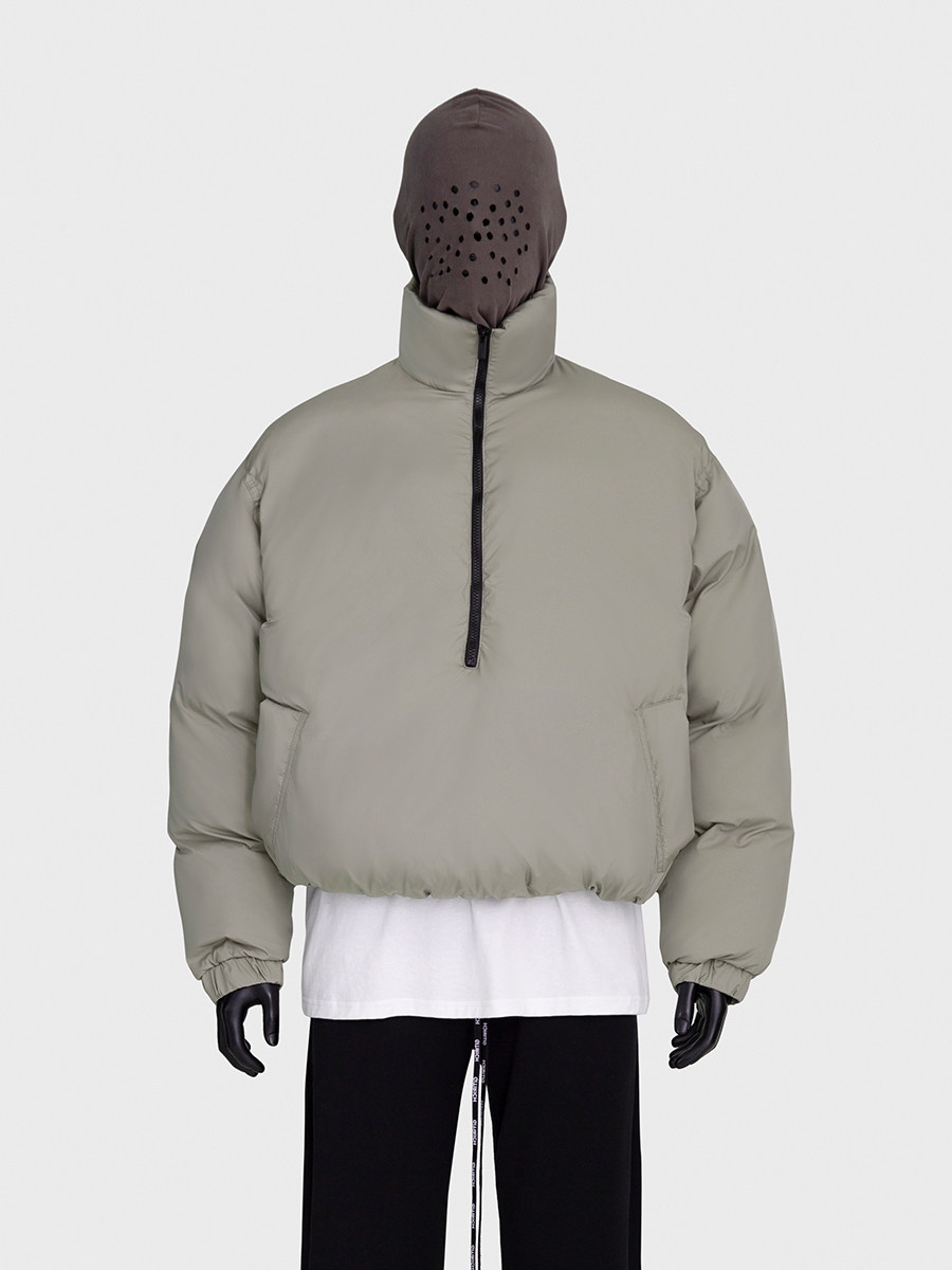 冬季美式潮牌复线essentials半拉链面包服高街套头棉服棉衣男女