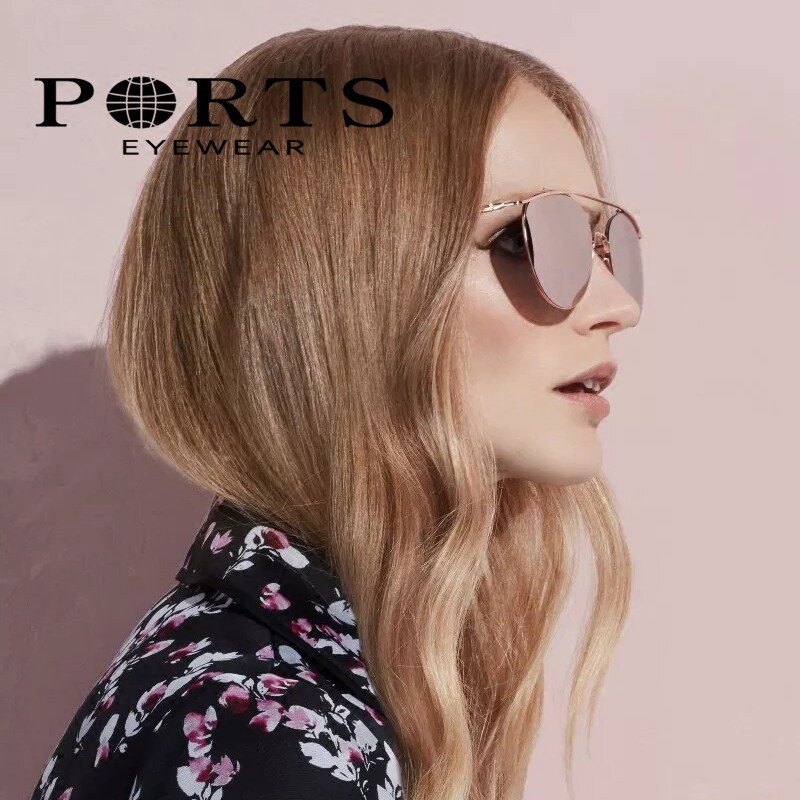 ports宝姿女太阳镜时尚半框边彩膜太阳眼镜驾驶开车墨镜psf11810