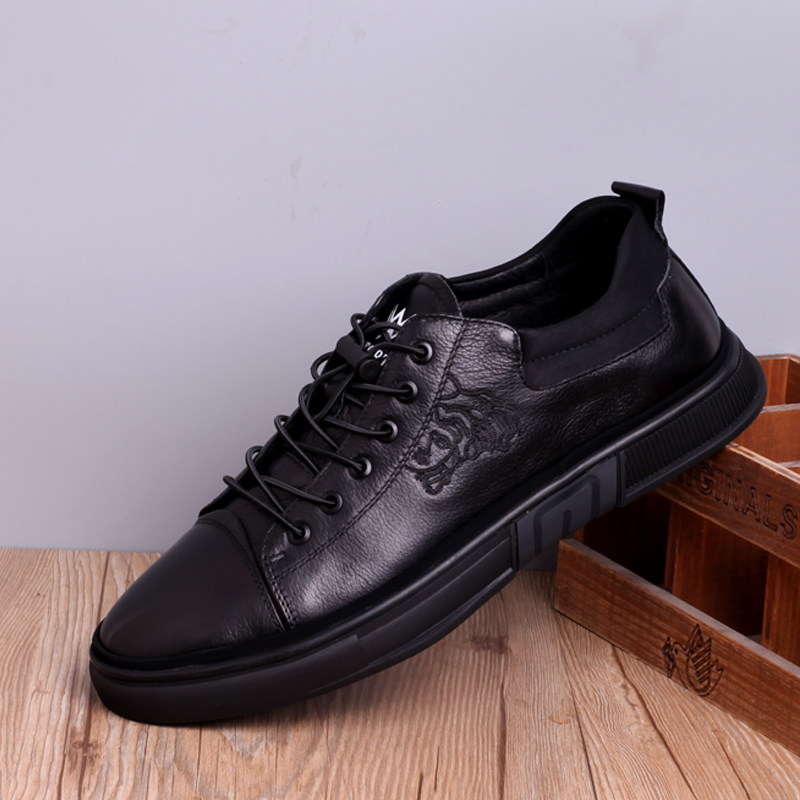 热销宝马男鞋2017新款正品_宝马男鞋新款男士休闲皮鞋头层牛皮系带软