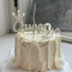 2024母亲节珍珠queen蛋糕装饰摆件银色小皇冠妈妈生日派对装扮