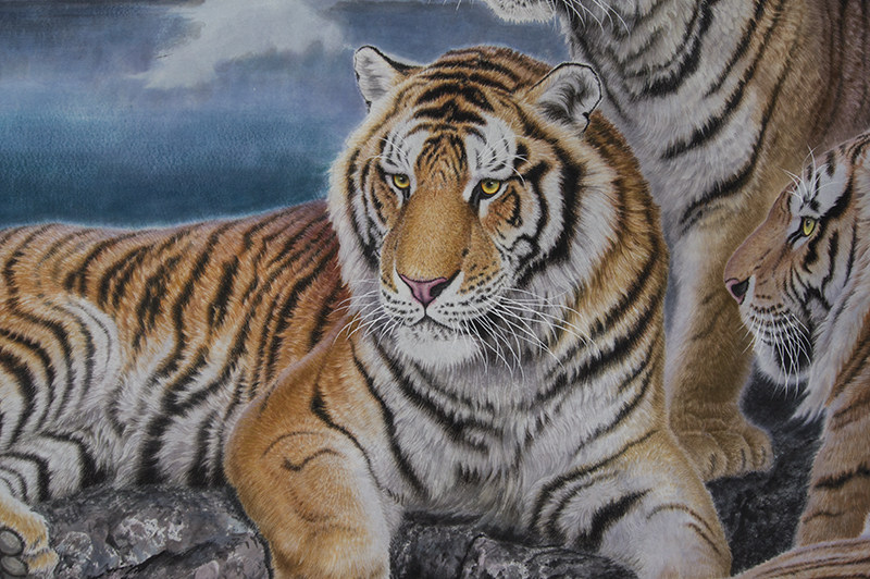 巨幅 李海龙《天池五虎》朝鲜画 嘉宇金成出品