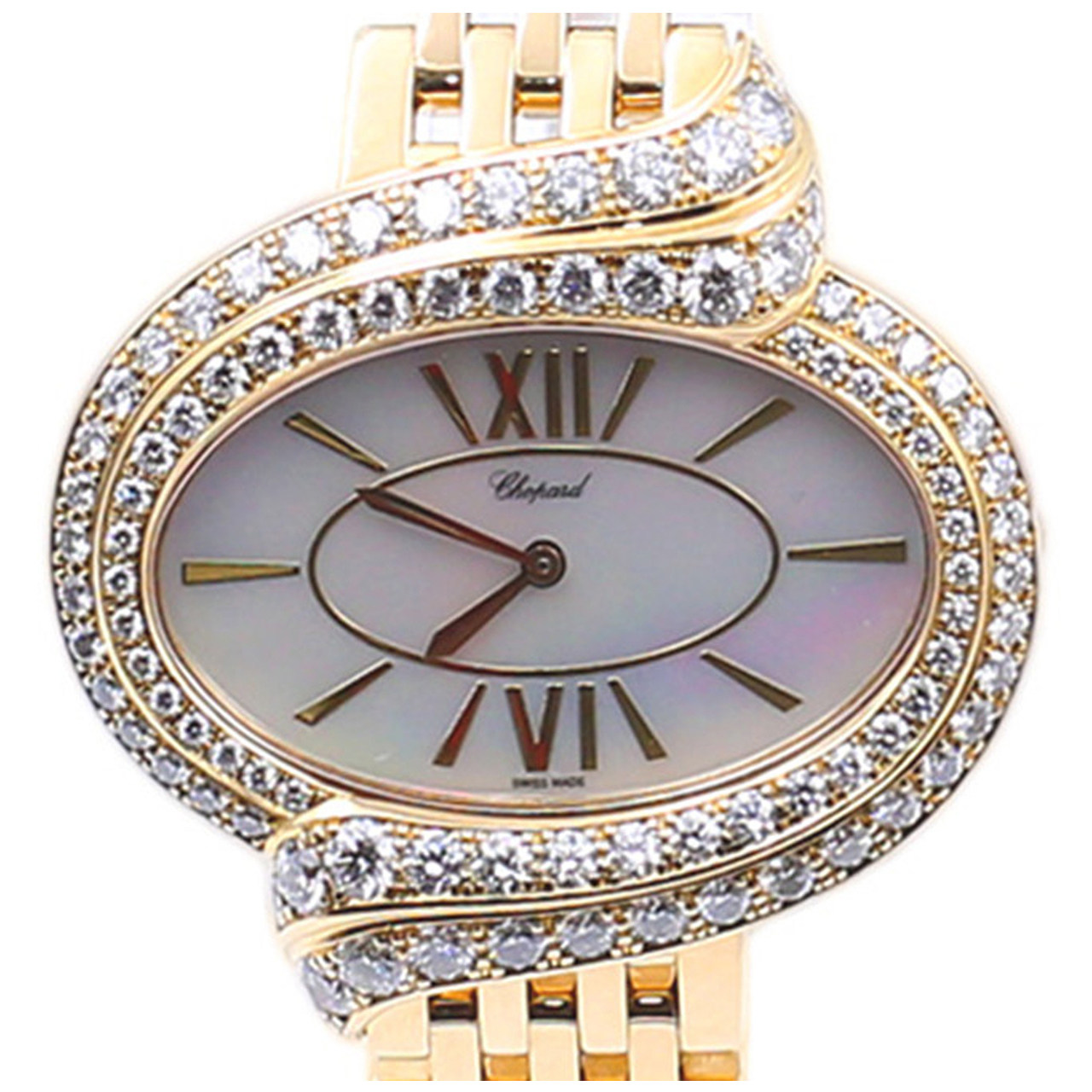 5新]萧邦女士女士系列18k黄金镶钻石英手表ww036腕周16.5cm