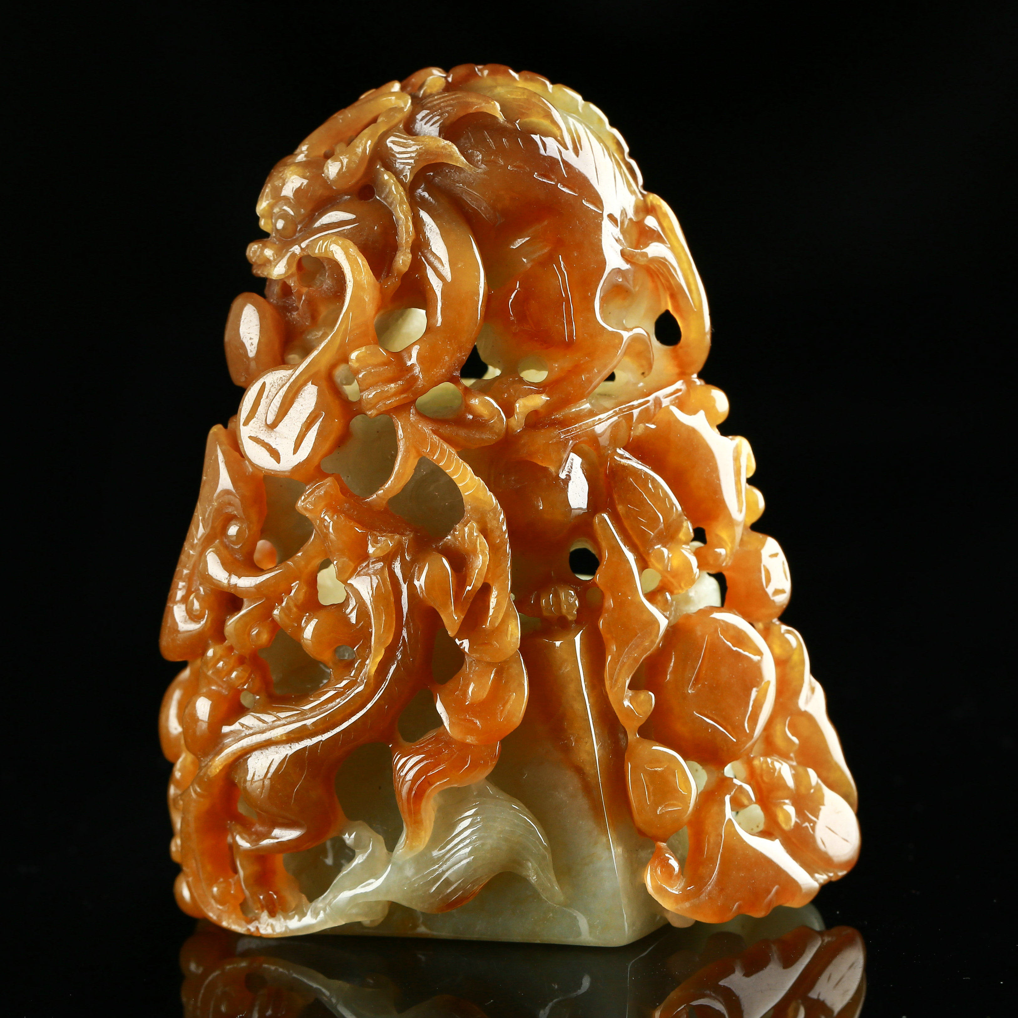 疯狂捡漏天然翡翠拍卖专场 老坑细糯种满色黄翡精雕貔貅摆件 151.