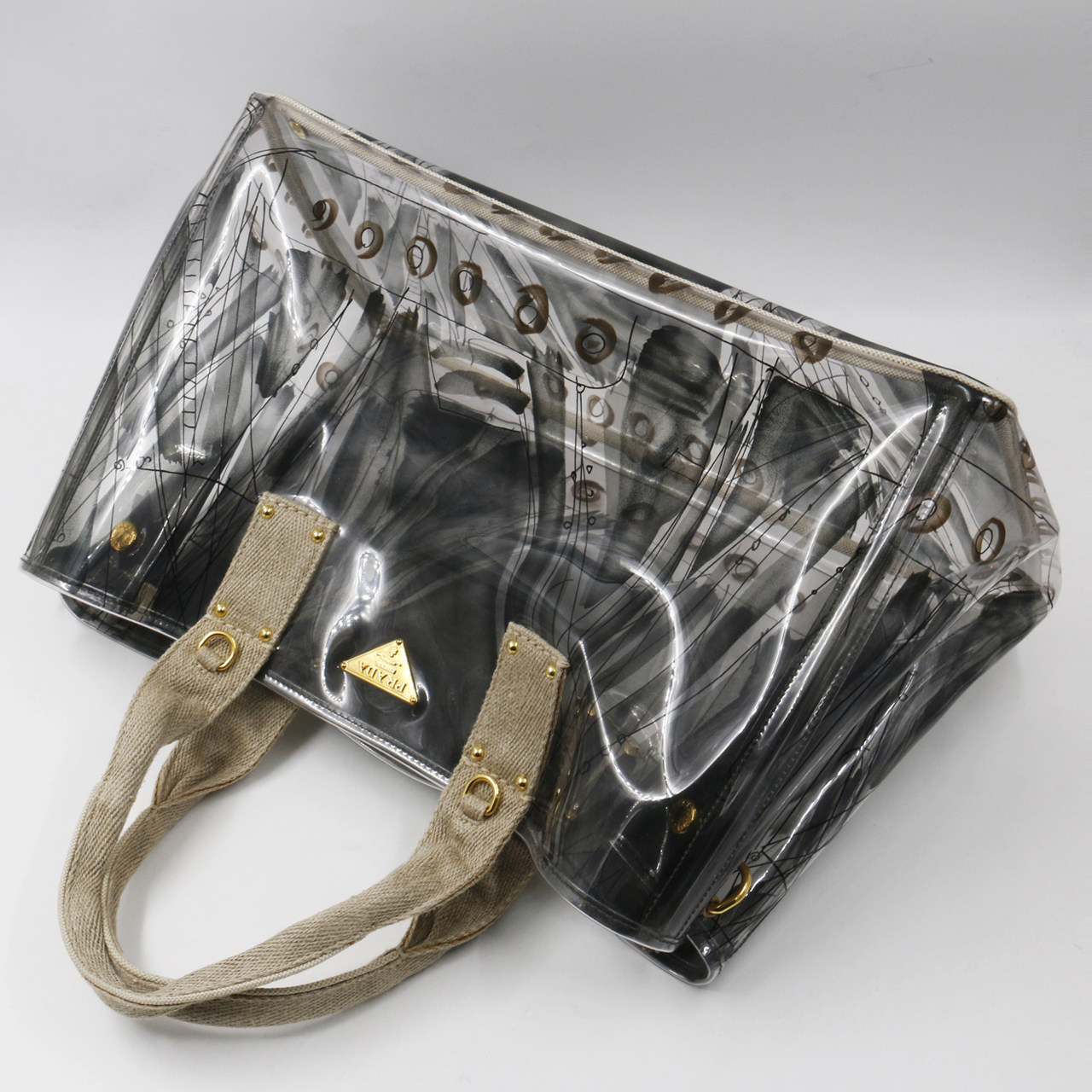 [9.0新]普拉达prada女士手提包单肩包透明果冻包