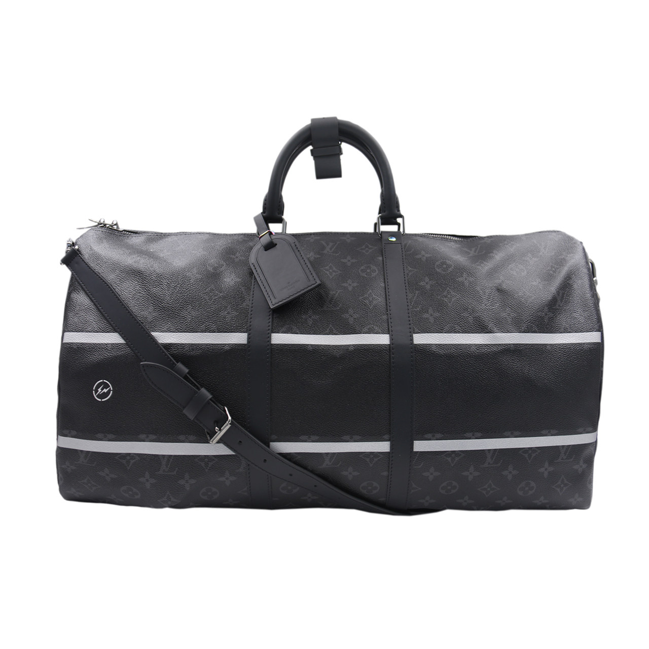 [9.9新]路易威登lv男士手提包藤原浩限量款keepall55旅行袋配肩带