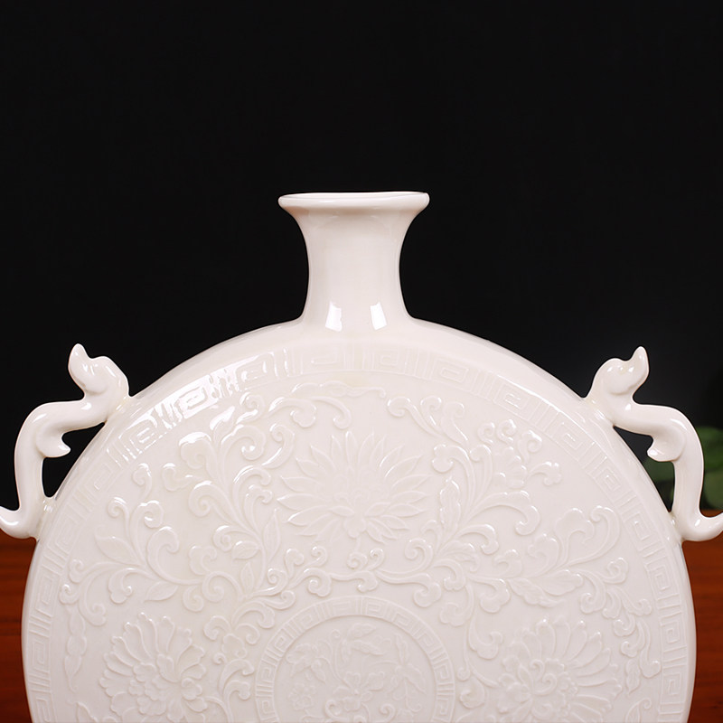 精品陶瓷一元起拍专场 白耀亮《刻花菊纹扁瓶》工艺美术大师 河大荣誉