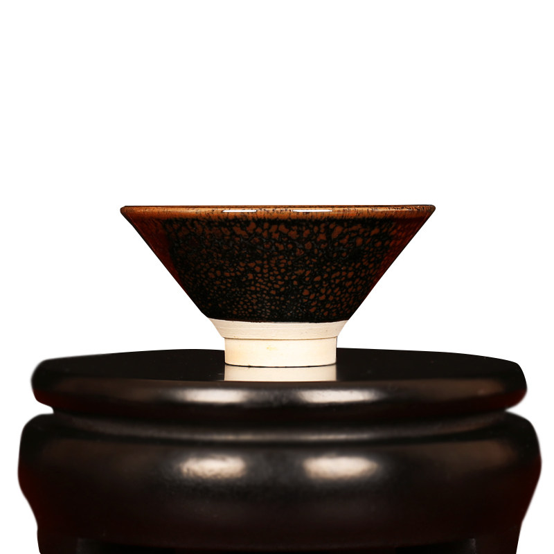 定窑 王涌泉《斗笠油滴盏》已故工美大师 定瓷非遗传承人