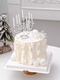 网红38女神生日蛋糕装饰复古烛台蜡烛摆件珍珠蝴蝶结小皇冠插件