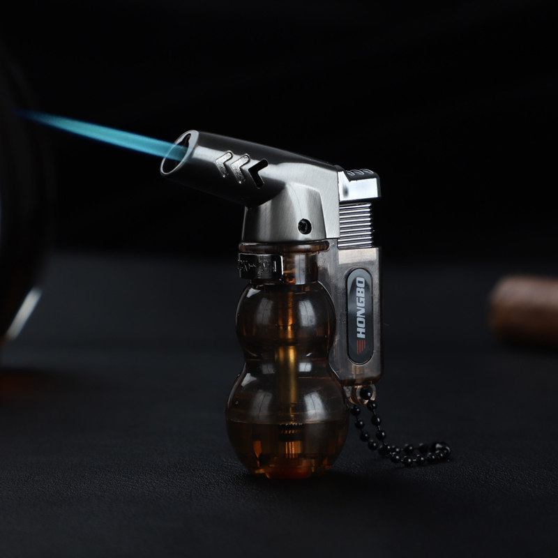 透明小打火机个性迷你气体创意直冲打火机小喷枪防风打火机蓝火焰