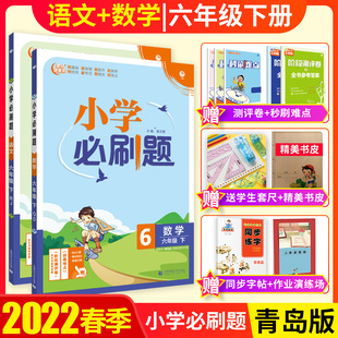 2022小学必刷题六年级下册 语文数学青岛版QD六6下语文数学课本同步训练习册课堂天天练一课一练专项训练阶段测评卷辅导复习资料书