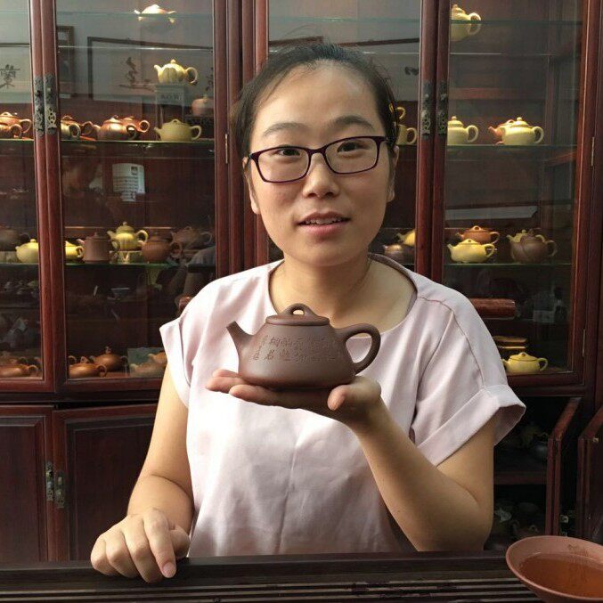 传统器型原矿底槽青【子冶石瓢】工艺美术员毛俊兰