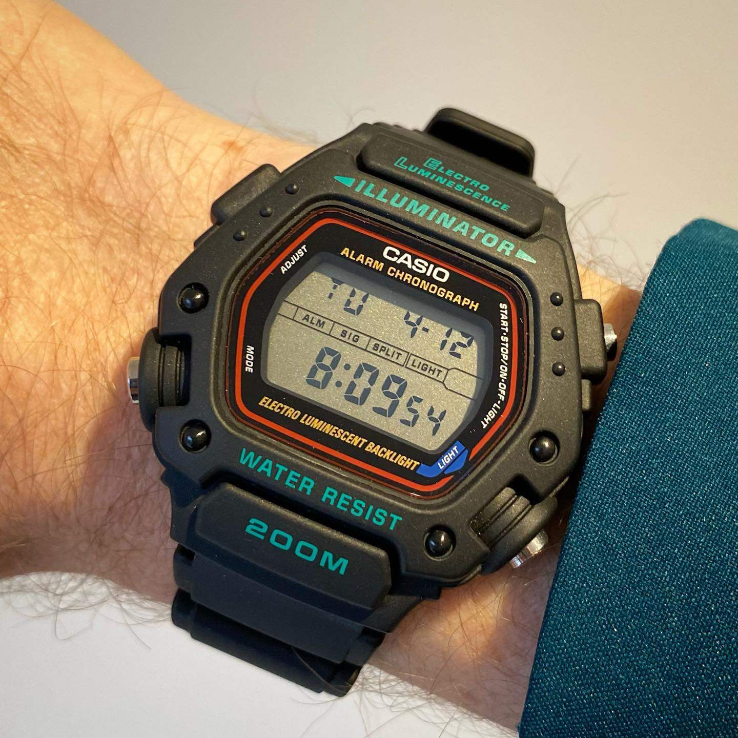 卡西欧小蛙人 明星同款小黑块 怀旧设计款dw-290-1vs 200m防水