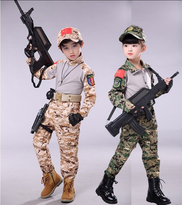 18款儿童迷彩服野战特种兵套装备野战服男孩童秋季小军装户外拓展