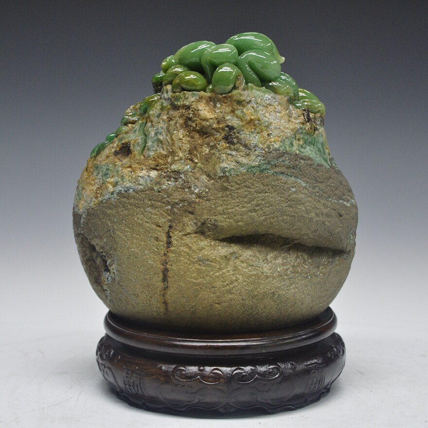 雅安绿《蒸蒸日上》石雕摆件 收藏馈赠