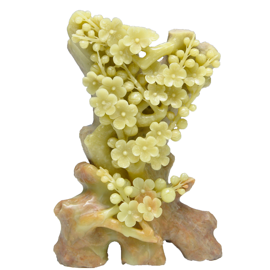 青田石雕摆件 封门青 《梅花》精品收藏