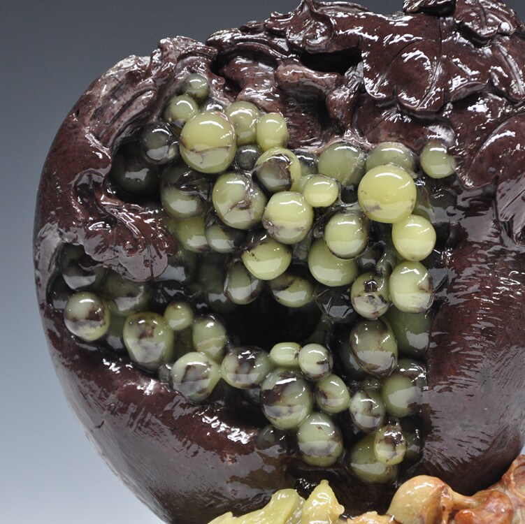 青田石雕葡萄冻《硕果累累》特色石种 收藏馈赠