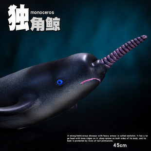 软胶大号仿真海洋生物模型玩具深海独角鲸 鲸鱼模型玩具认知礼物