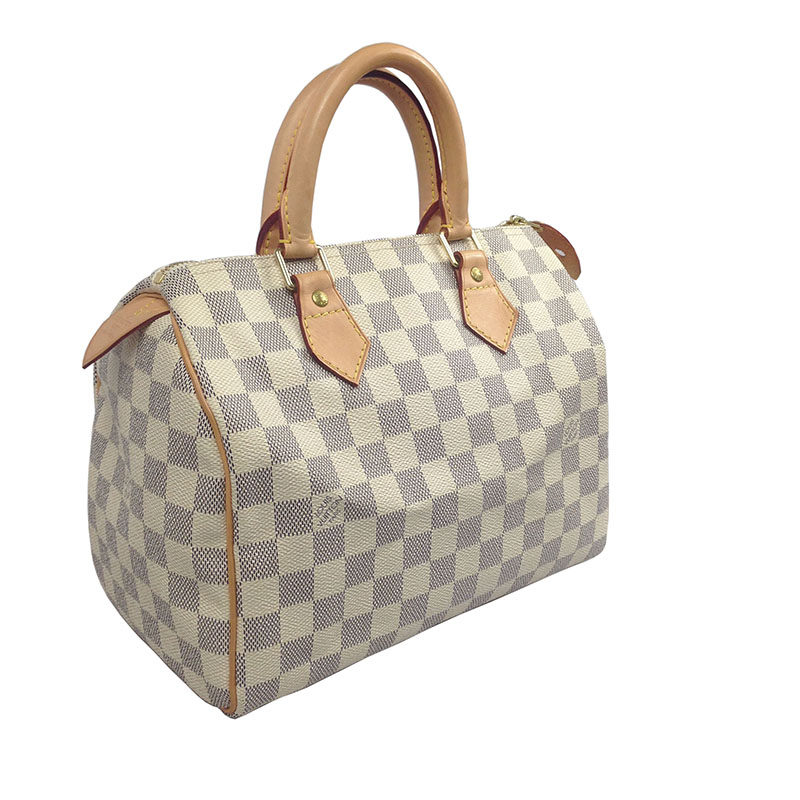【9.8新】lv/路易威登 白棋盘格speedy25手提包