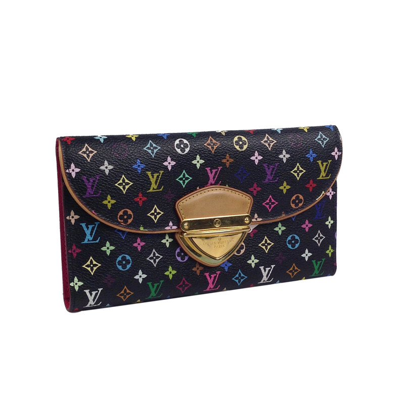 【9.0新】lv路易威登 黑三彩搭扣钱包