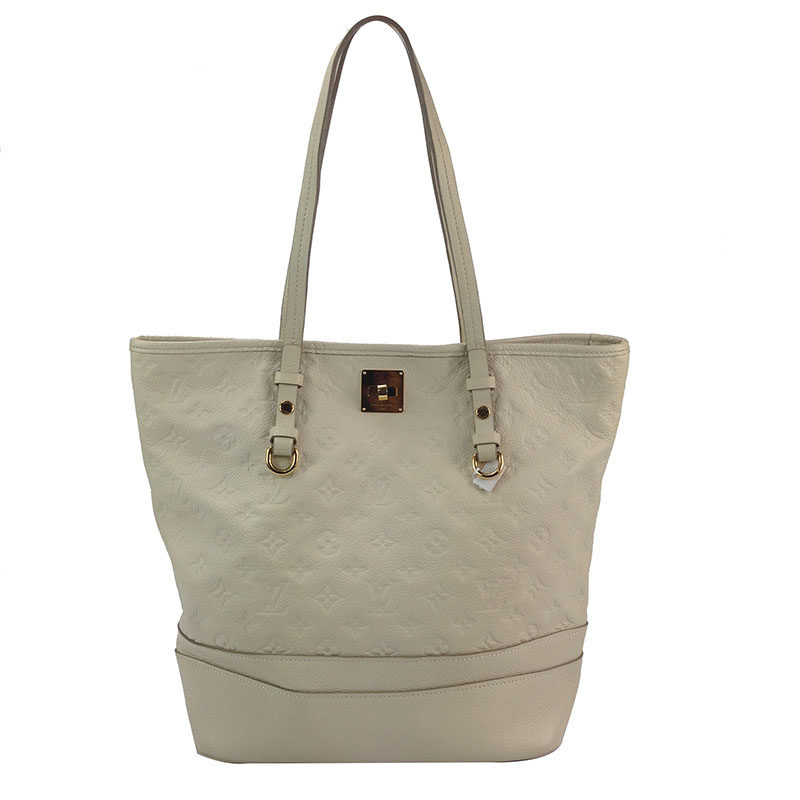 【9.5新】lv/路易威登 米白色全皮手拎单肩包