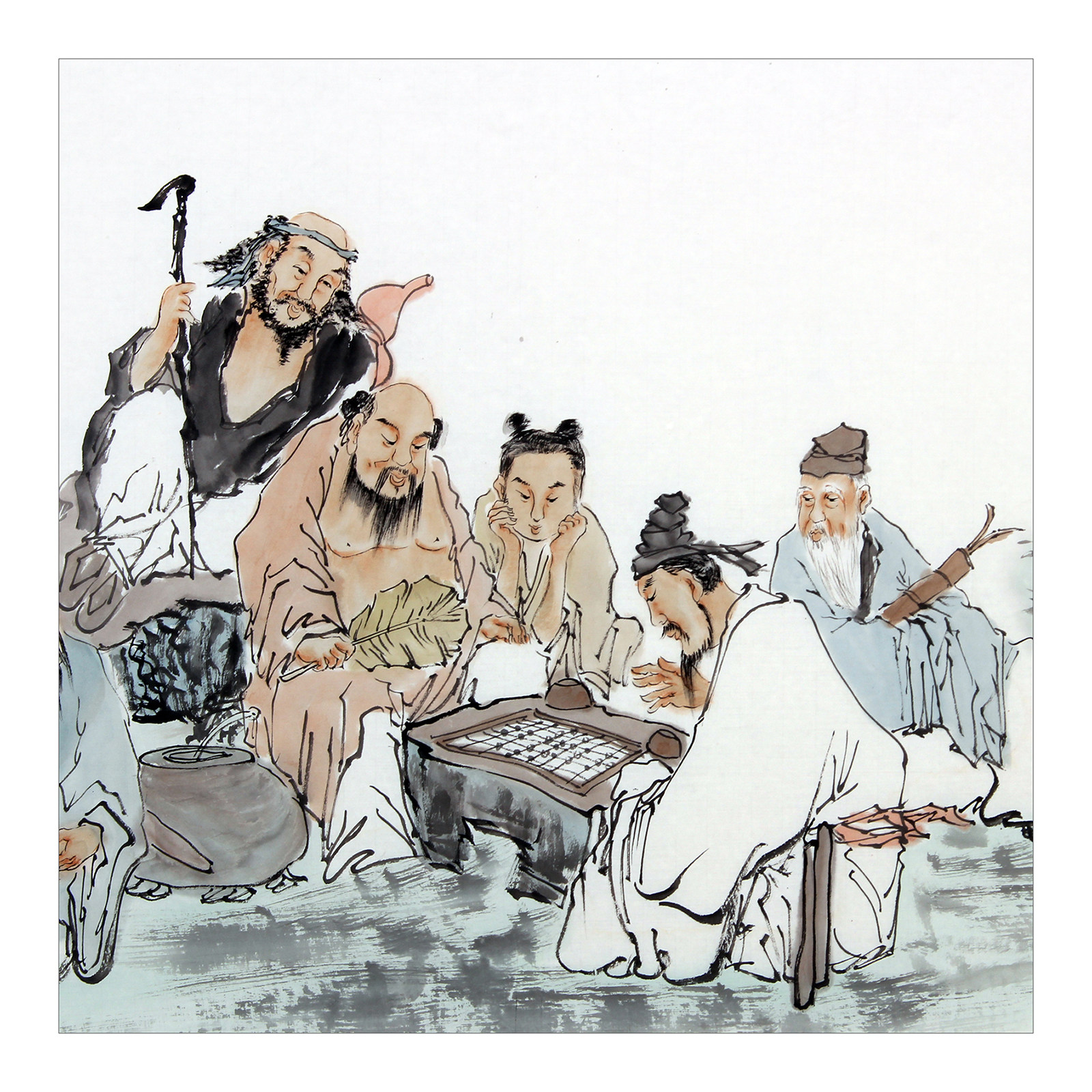 唐月波《八仙弈棋图》 中国国家画院杨晓阳工作室 巨幅 - 拍卖