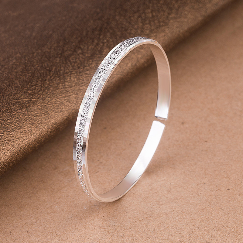 一折银手镯 纯银 送妈妈 女士