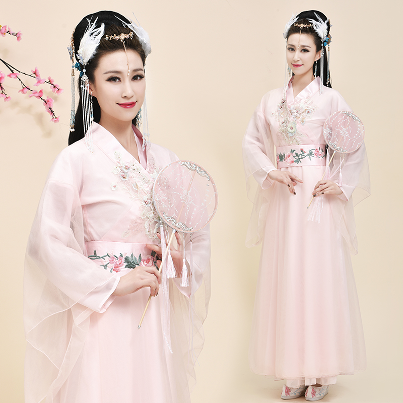 汉服女古装改良超仙女成人广袖流仙裙春夏季汉朝贵妃装古代演出服