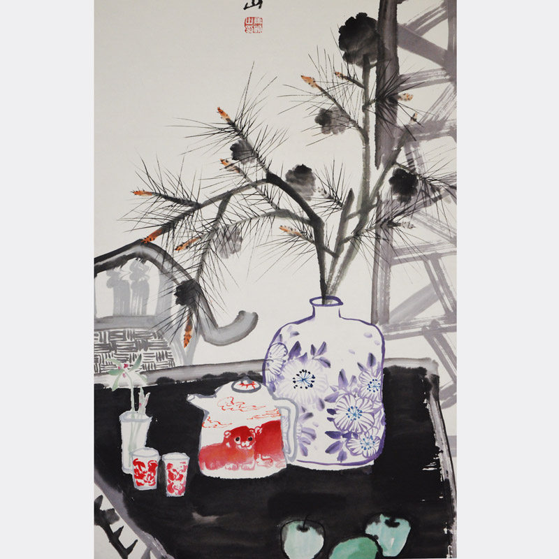 马硕山《清供图》中美协会员 人民大学画院教授