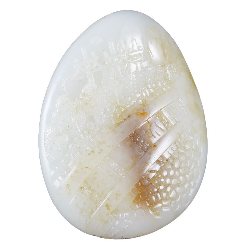 国家级玉雕大师张保国作品 和田玉 商路把件 138.58克