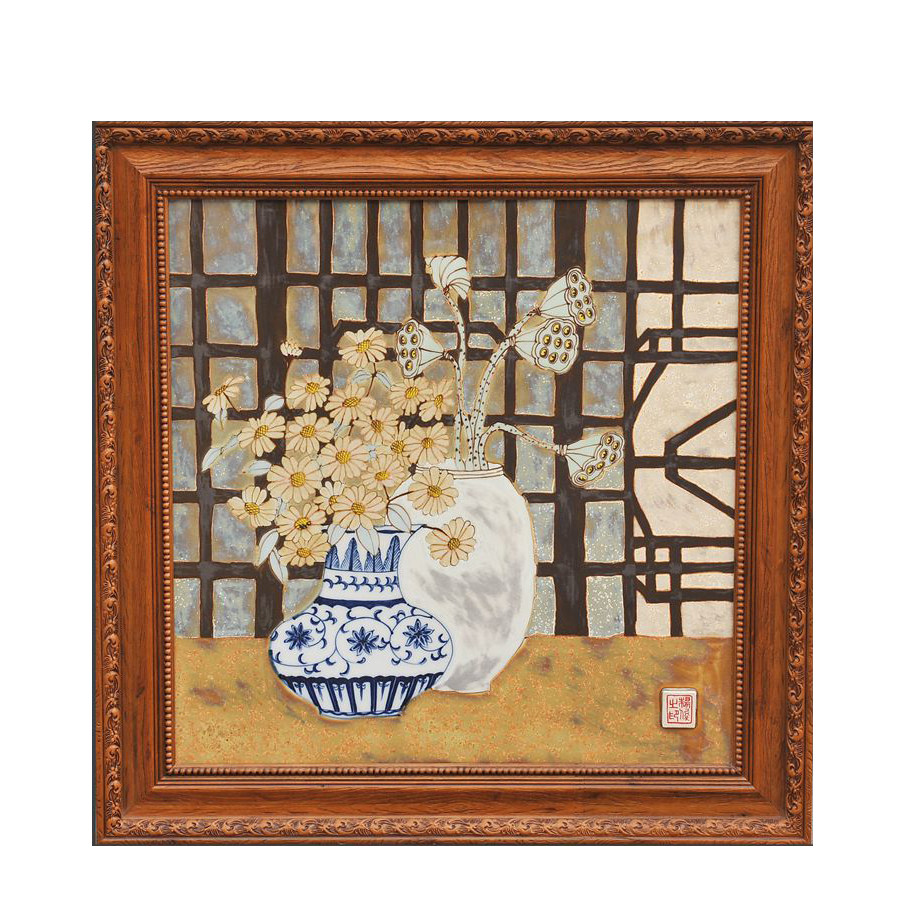 江西省工艺美术师 杨俊作品 颜色釉瓷板