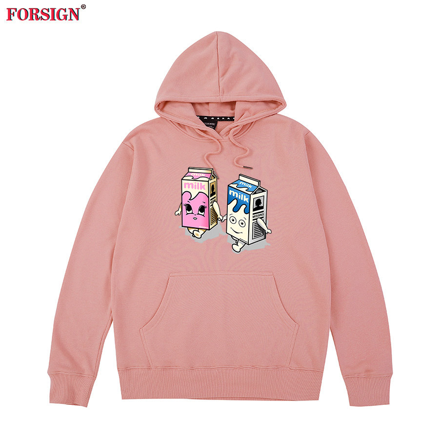 blur模糊乐队牛奶情侣款小清新卡通动漫大学生青少年男女连帽卫衣